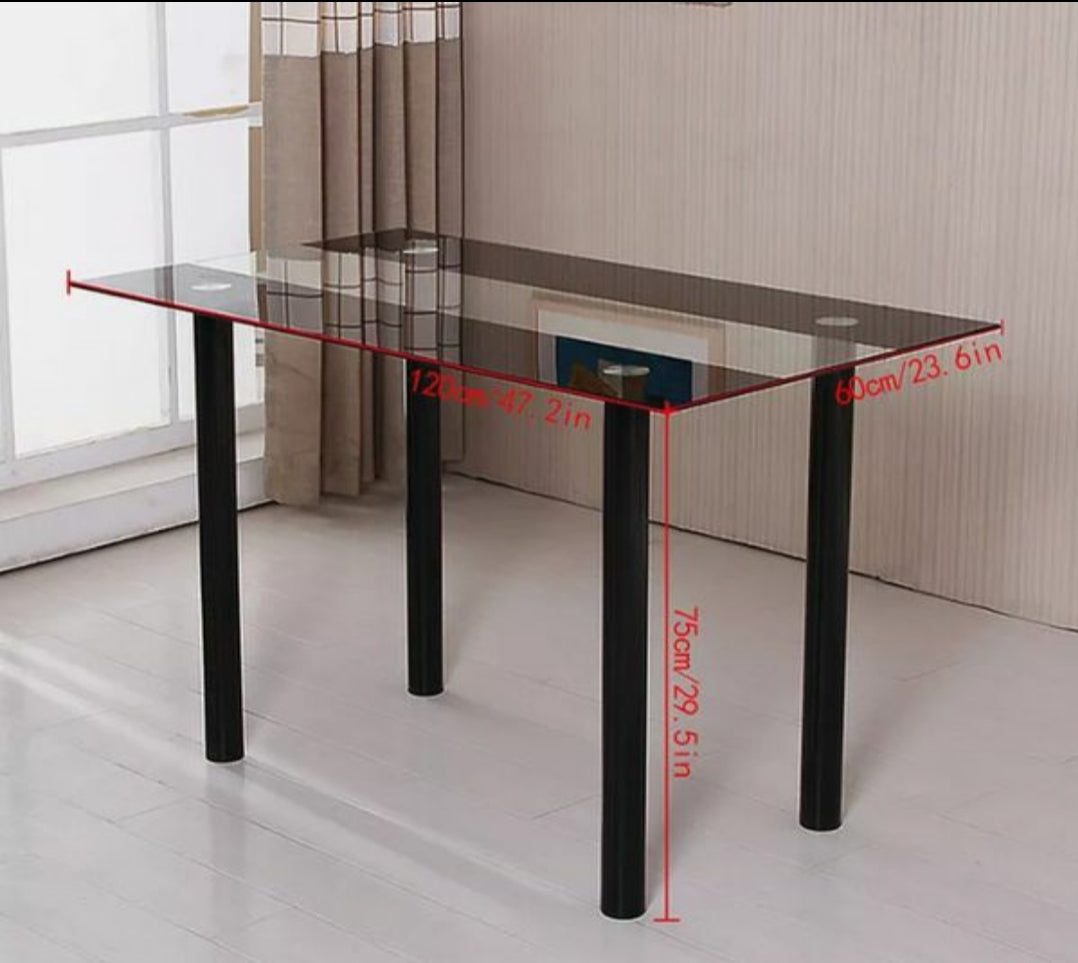 5pcs Black/Clear Dining Room Table Set