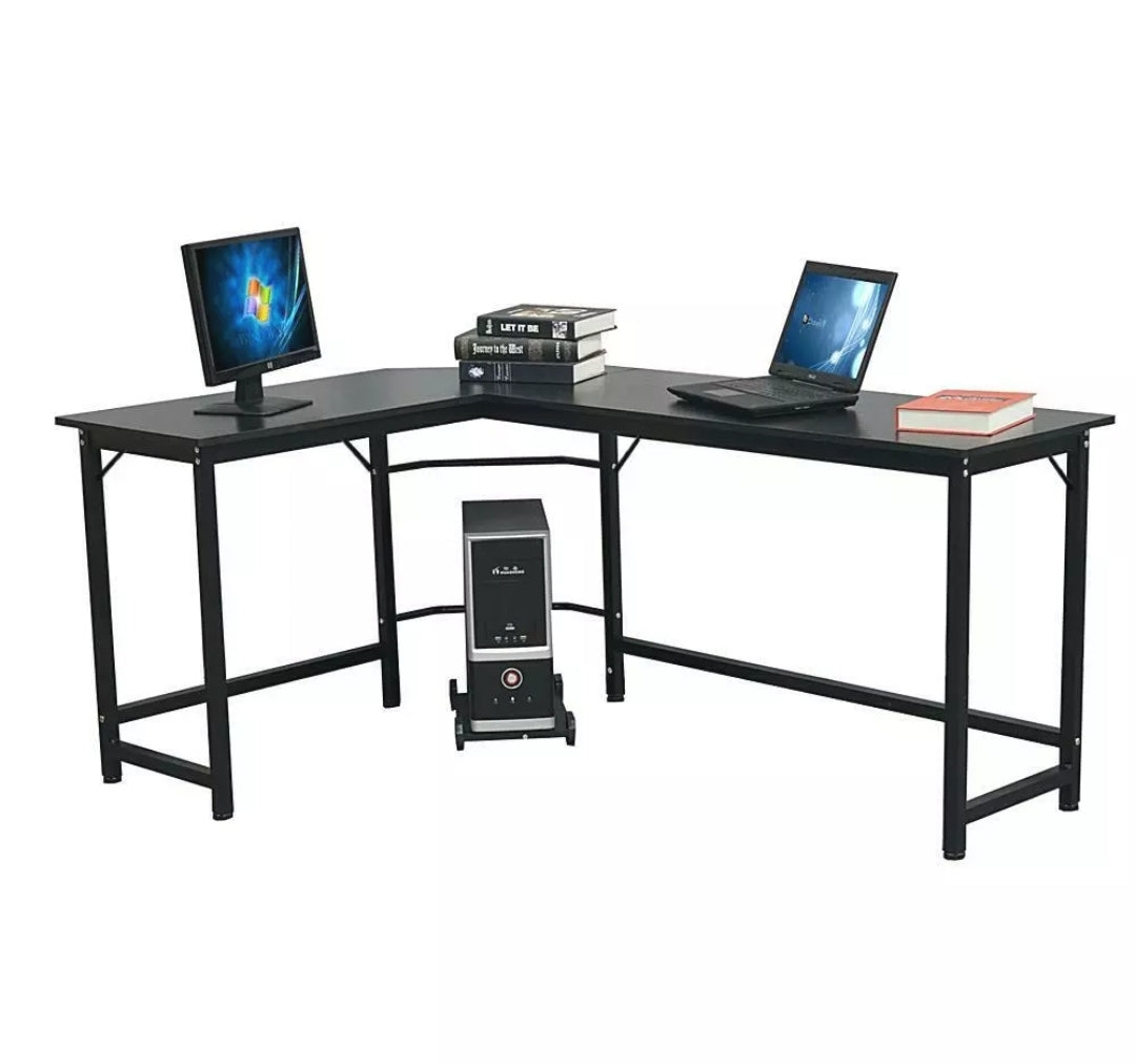 L-shaped Corner Desk Gaming Computer Workstation Table w/ Cpu Stand Home Office