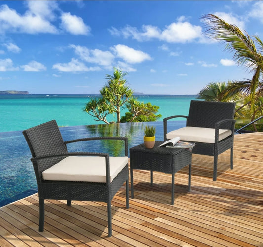3pcs Beige Patio Set