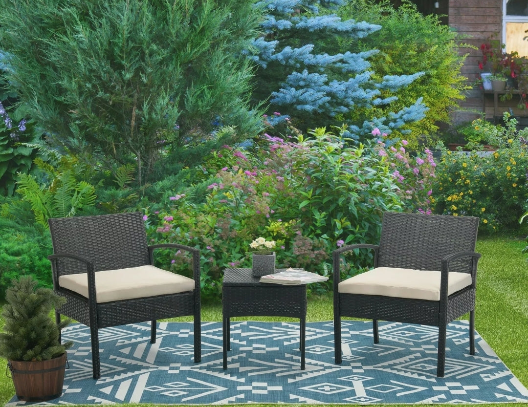 3pcs Beige Patio Set