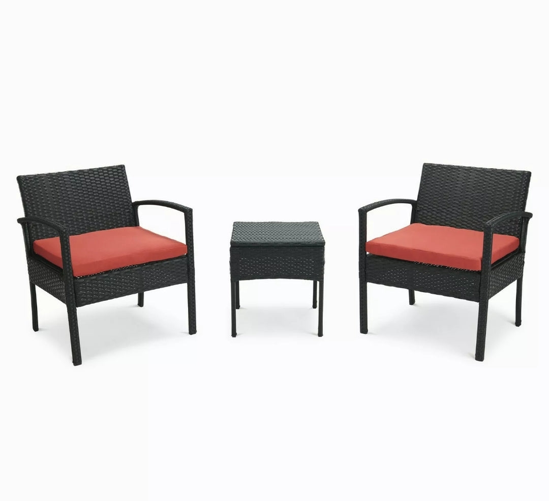 3pcs Red Patio Set