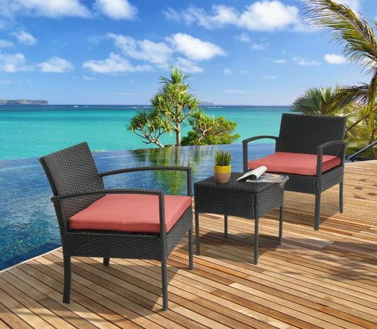 3pcs Red Patio Set