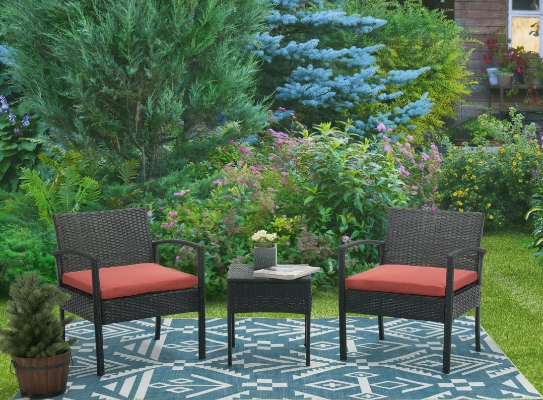 3pcs Red Patio Set