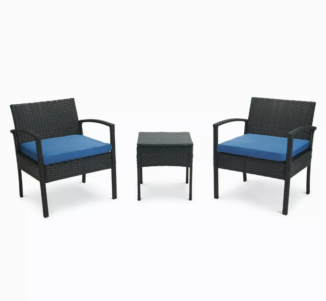 3pcs Blue Patio Set