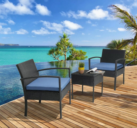 3pcs Blue Patio Set