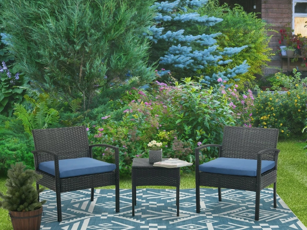 3pcs Blue Patio Set