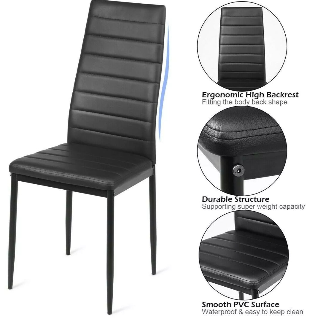 Set of 6 High Back Dining Chairs Kitchen Furniture Home Decor Ergonomic Modern