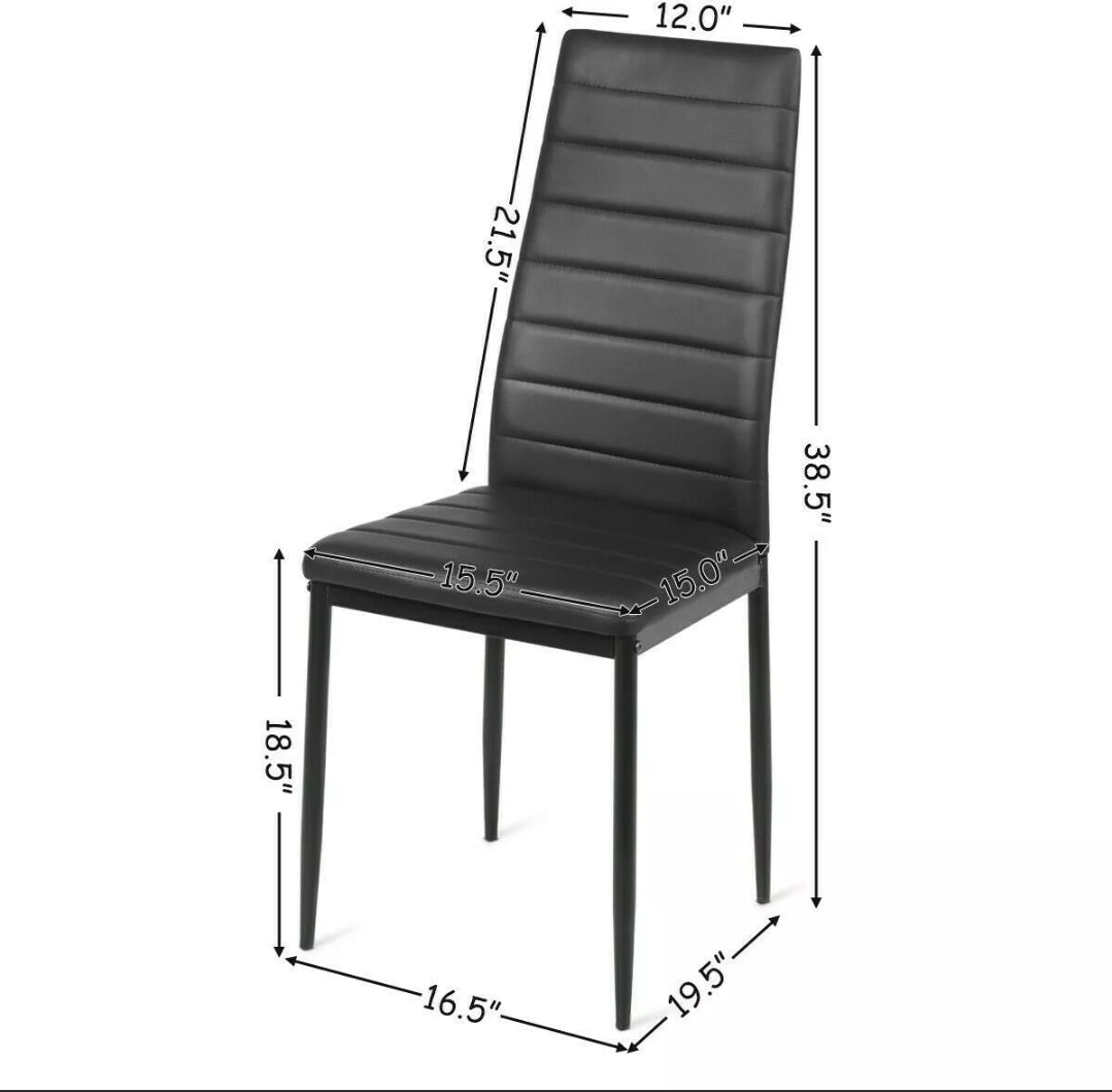 Modern Leather Tufted Back Elegant White Dining Chair Set of 6