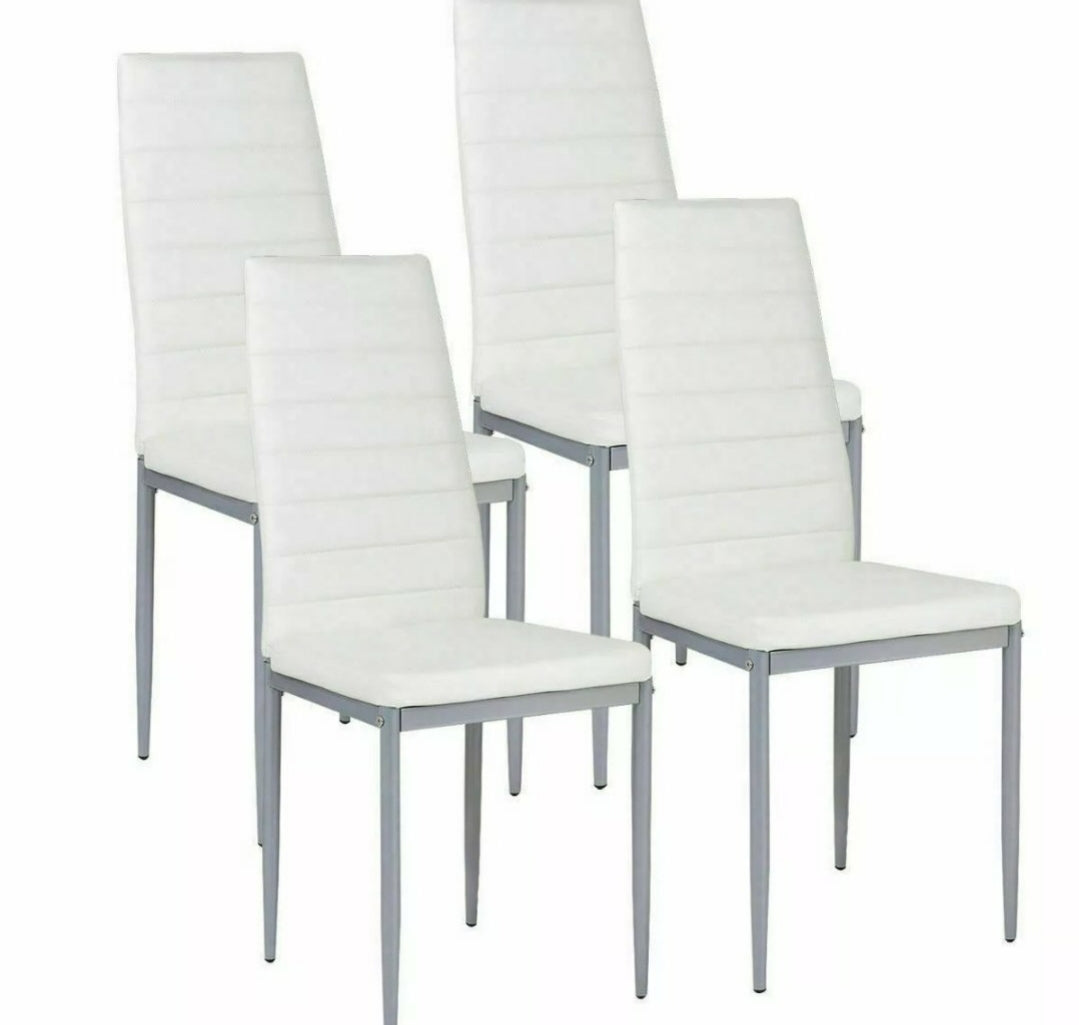 SET OF 4 PU Leather Dining Side Chair Modern Design Home Dining Furniture