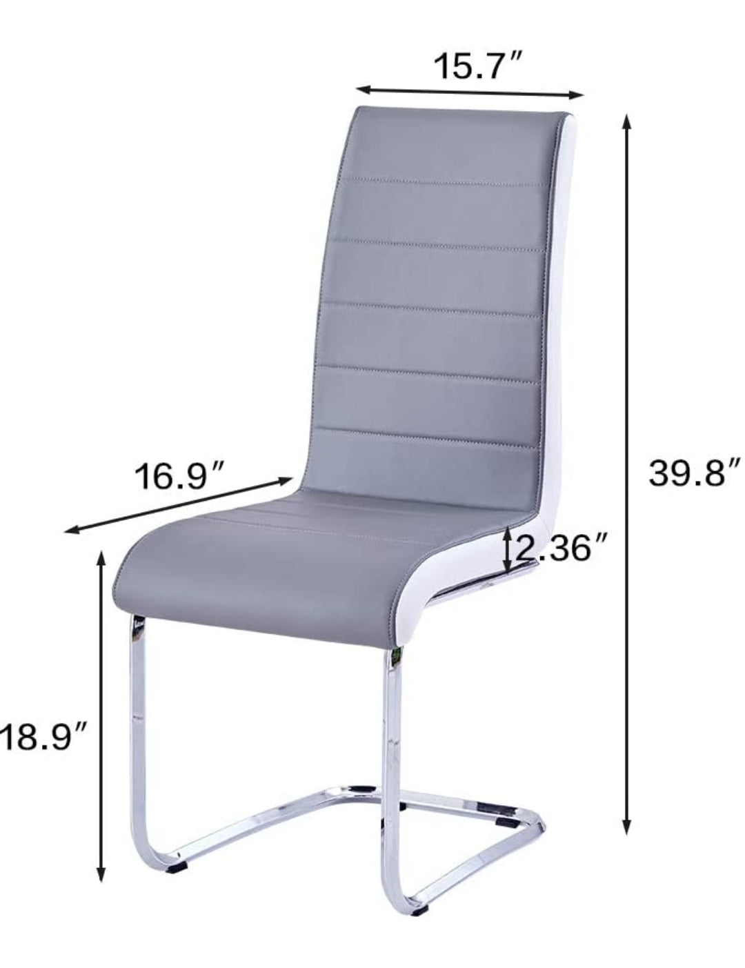 Set Of 6 Gray/ White Dining Chairs