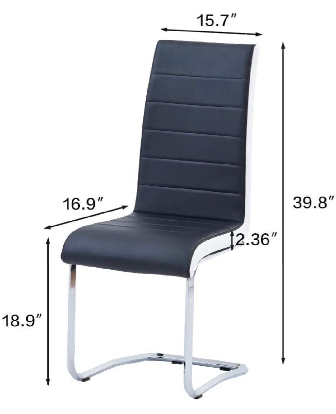 Set Of 6 Modern Black With White Sides