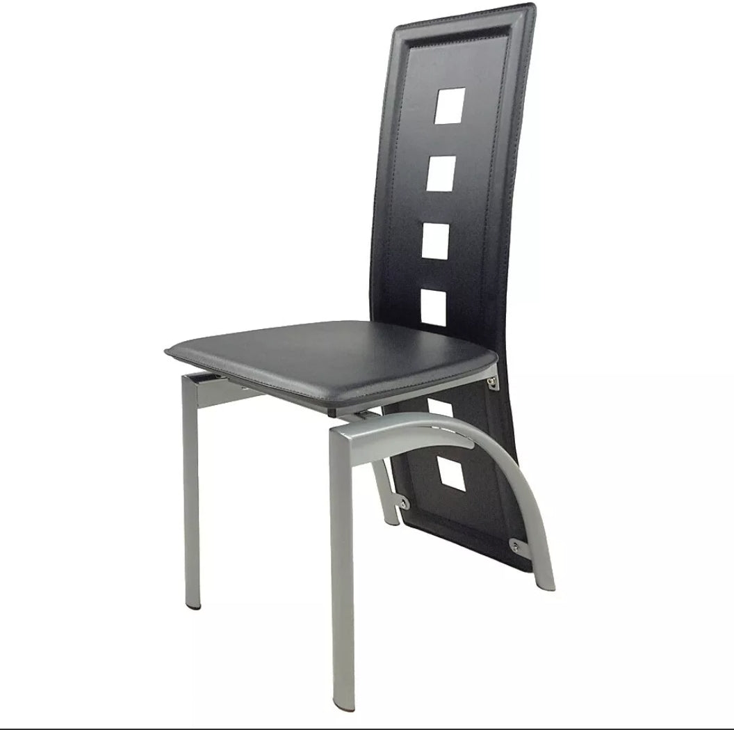 Set Of 2 Black Dining Chairs