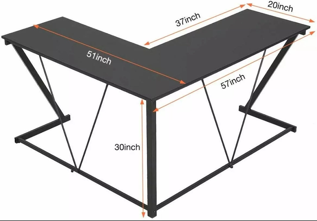 L-Shape Corner Computer Desk MDF Laptop PC Table Workstation Study Home Office