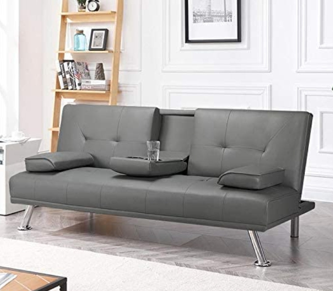 Gray Futon Sleeper Sofa Modern