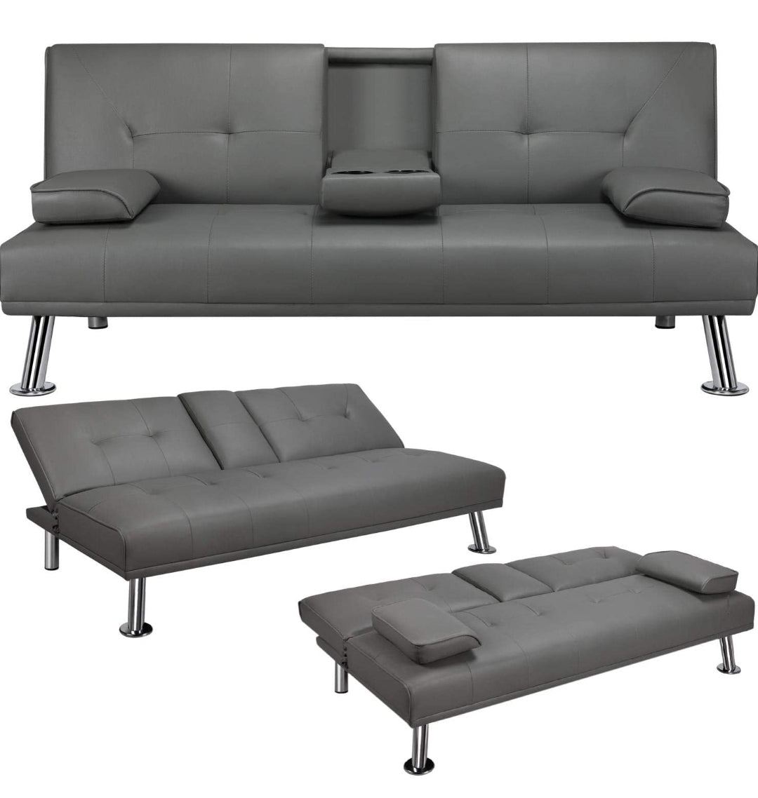 Gray Futon Sleeper Sofa Modern