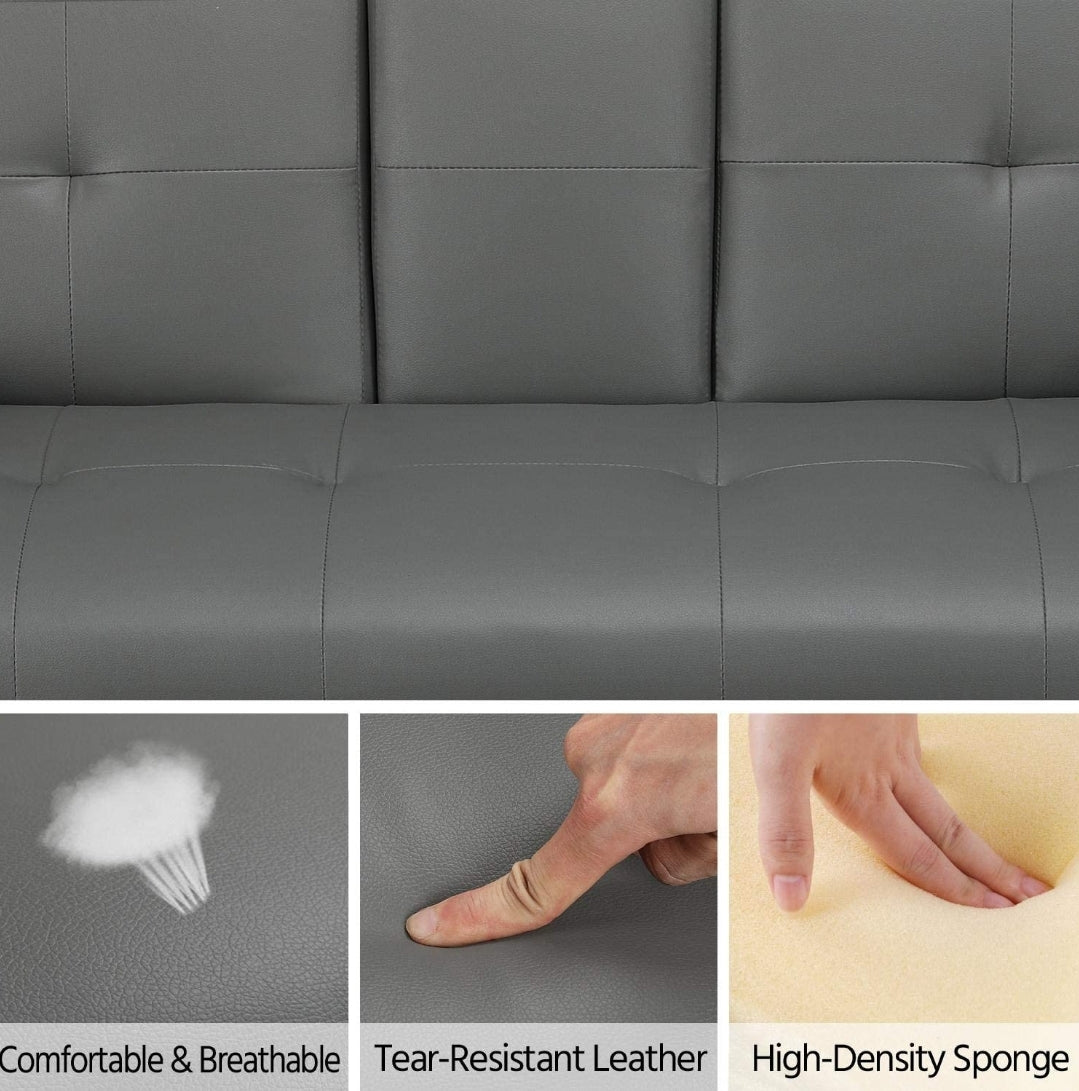 Gray Futon Sleeper Sofa Modern