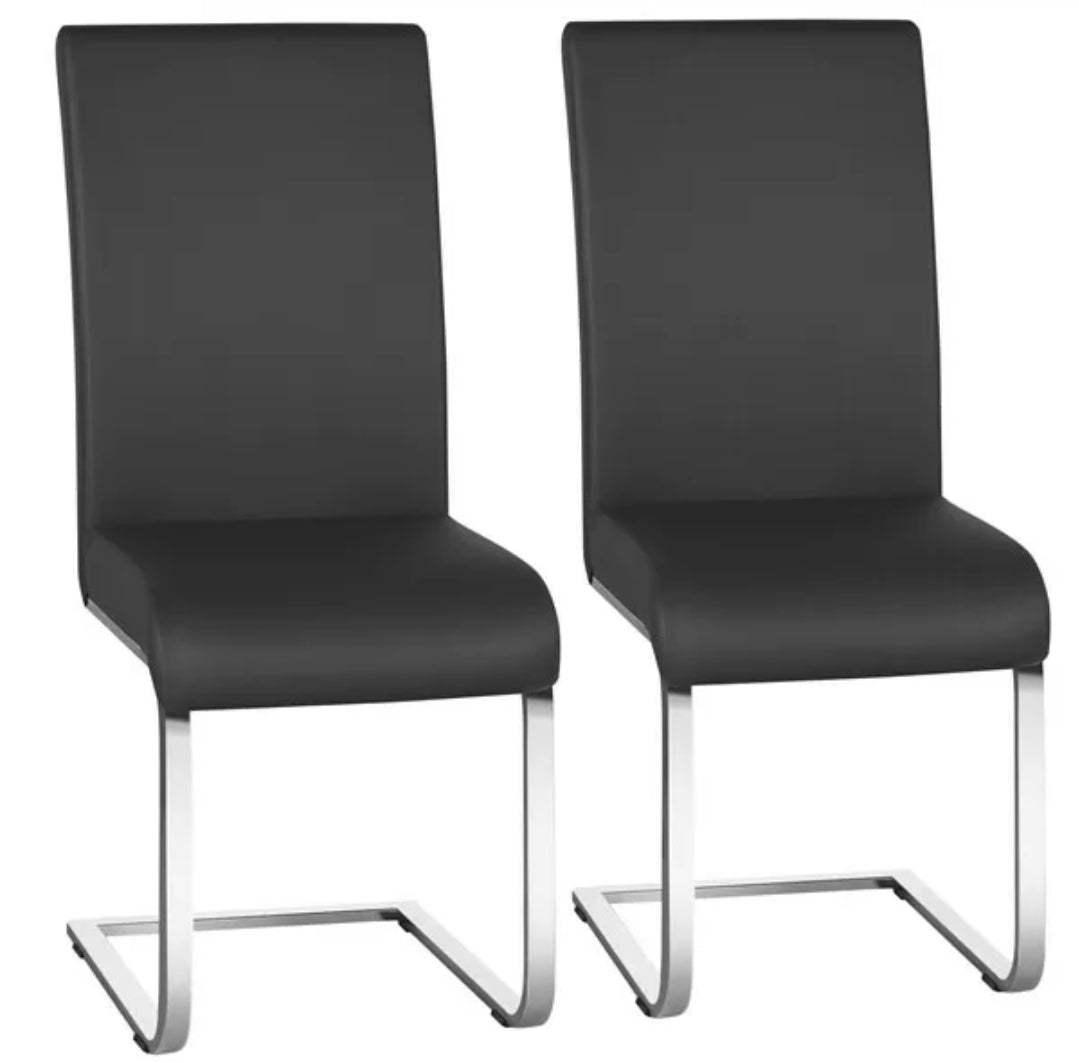 Modern Set Of 4 Black Dining Chairs