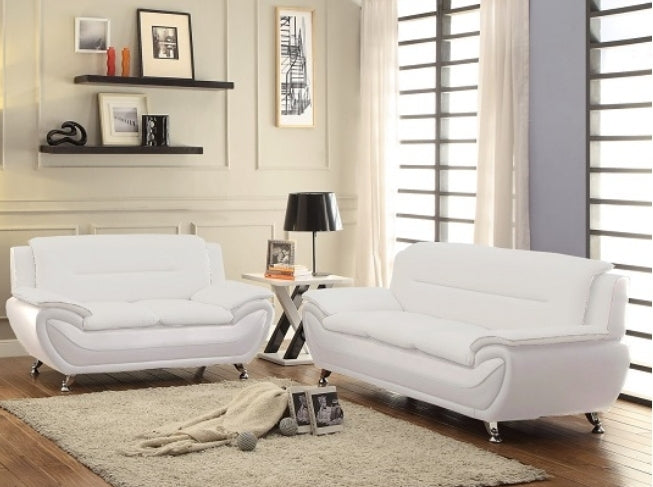 2Pcs Sofa And Loveseat Set White