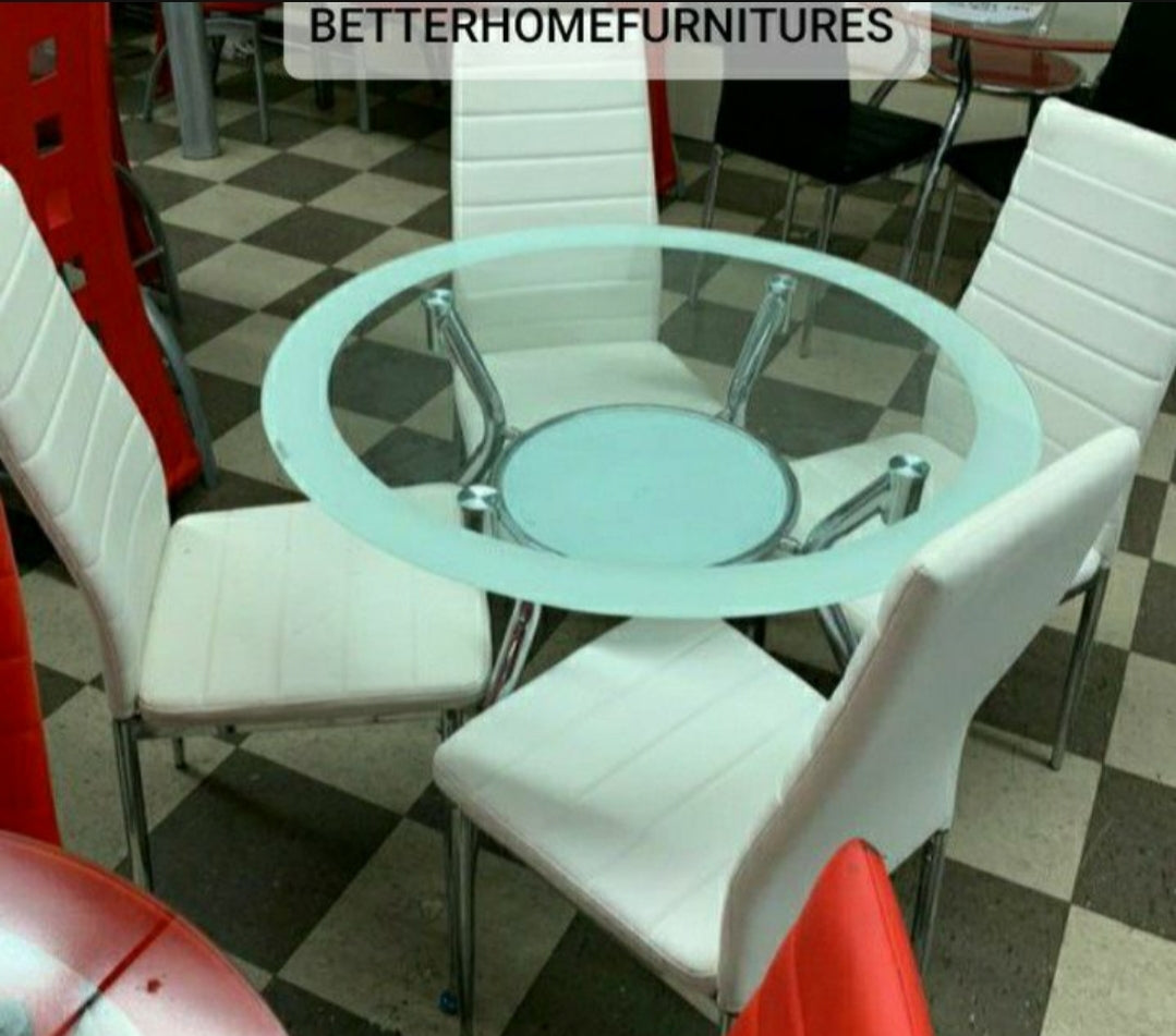 White Delphi 5pcs Dining Set