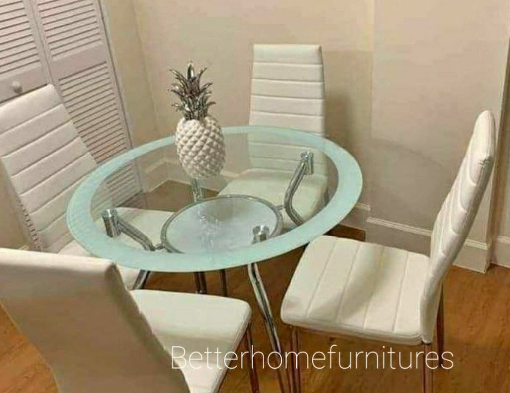 White Delphi 5pcs Dining Set