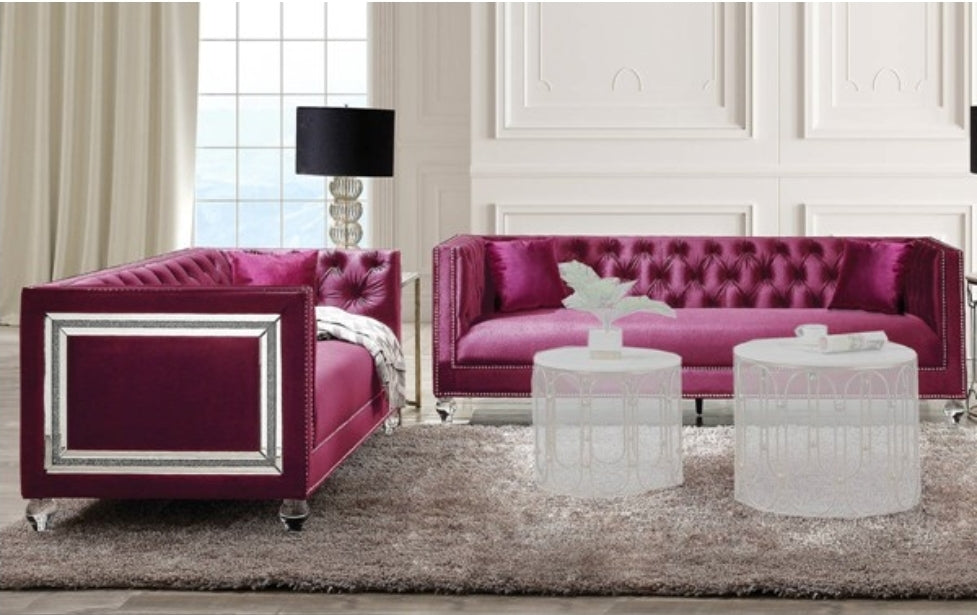 Acme Furniture Burgundy 2pc Living Room Set