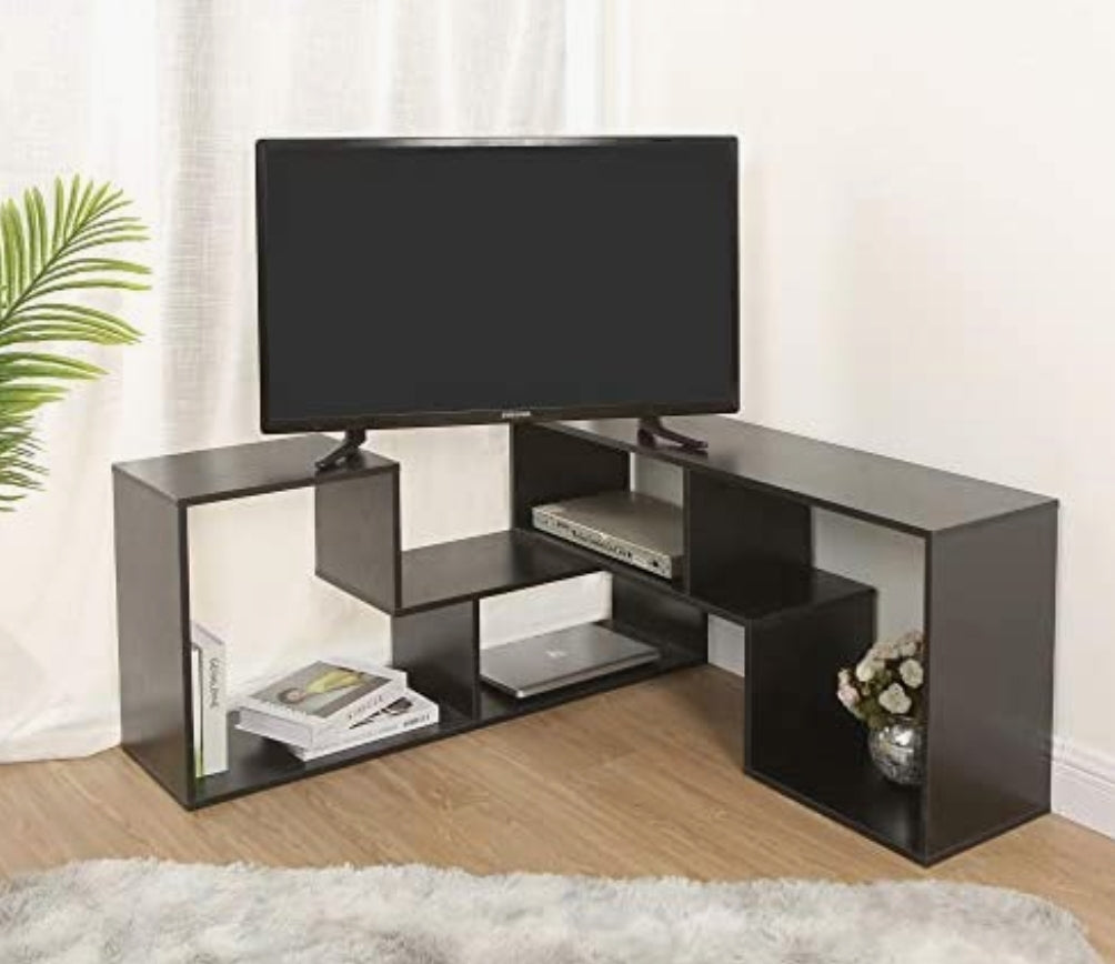 Black TV Stand Interchangeable Entertainment Center / Shelf