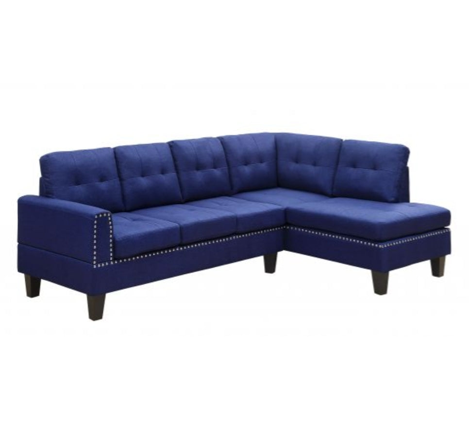 Jeimmur Sectional Sofa , Blue Linen - 56480