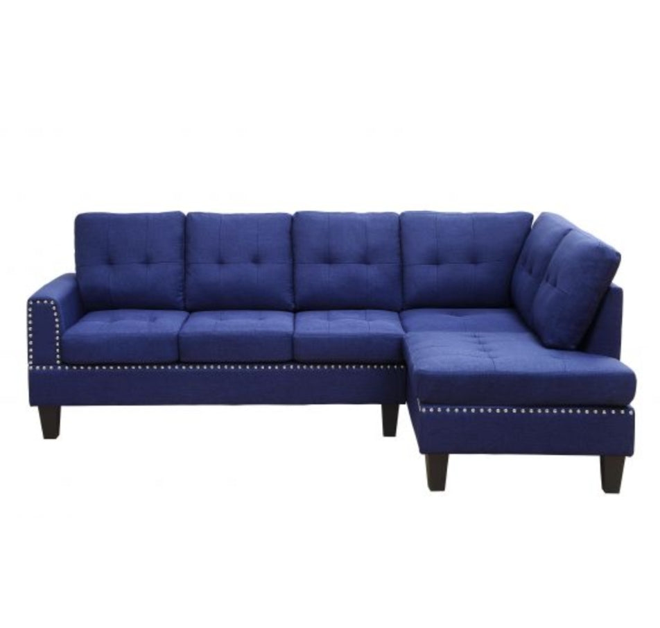 Jeimmur Sectional Sofa , Blue Linen - 56480