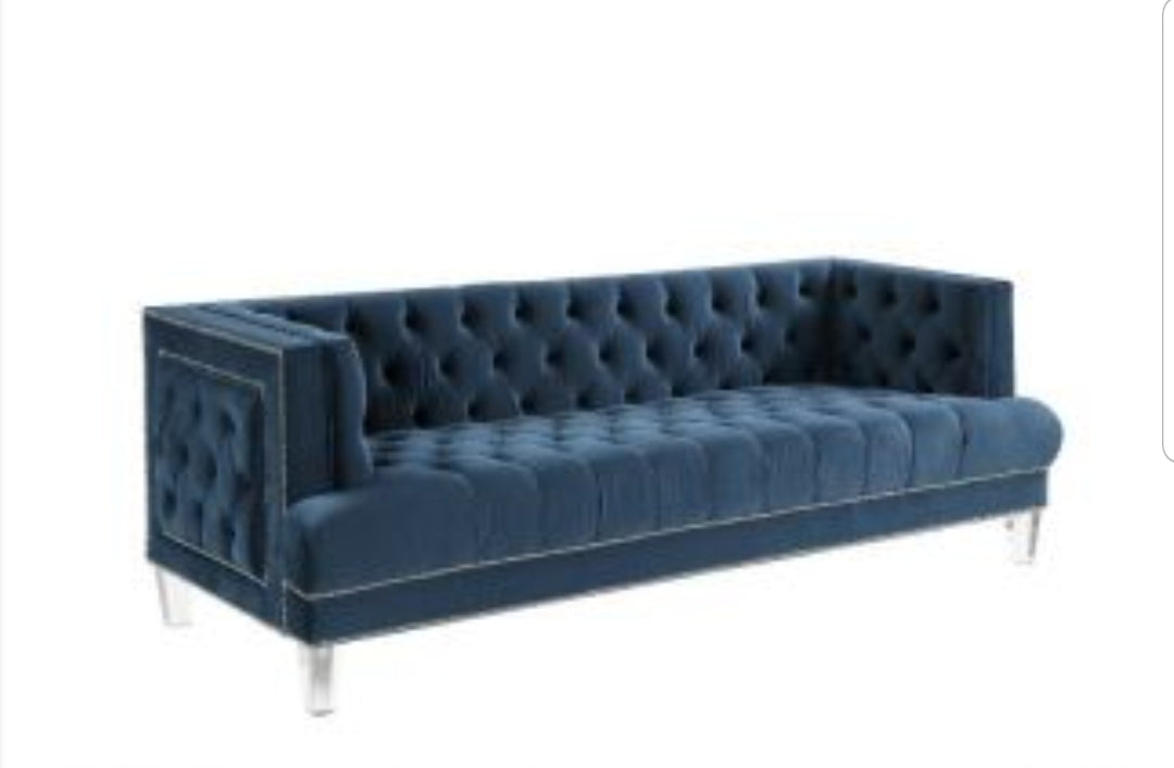 Ansario Sofa 56455 in Blue Velvet