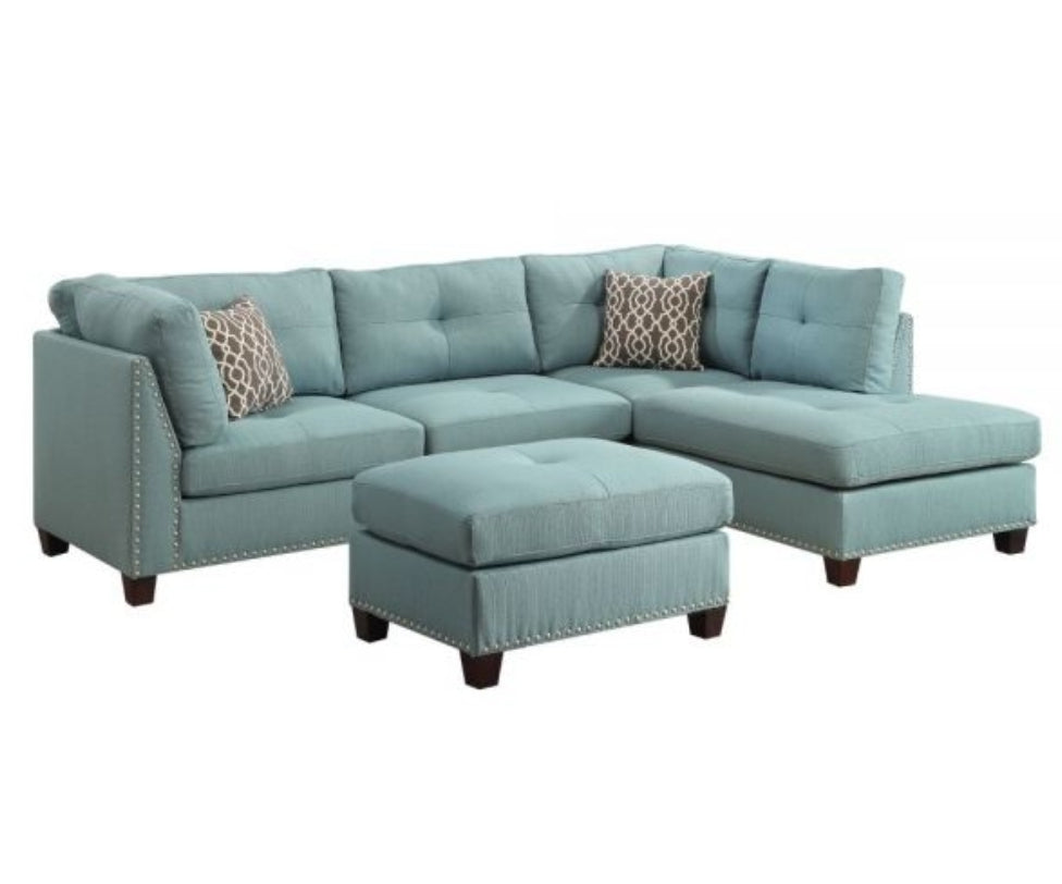 Laurissa Sectional Sofa
54395 Teal With Ottoman