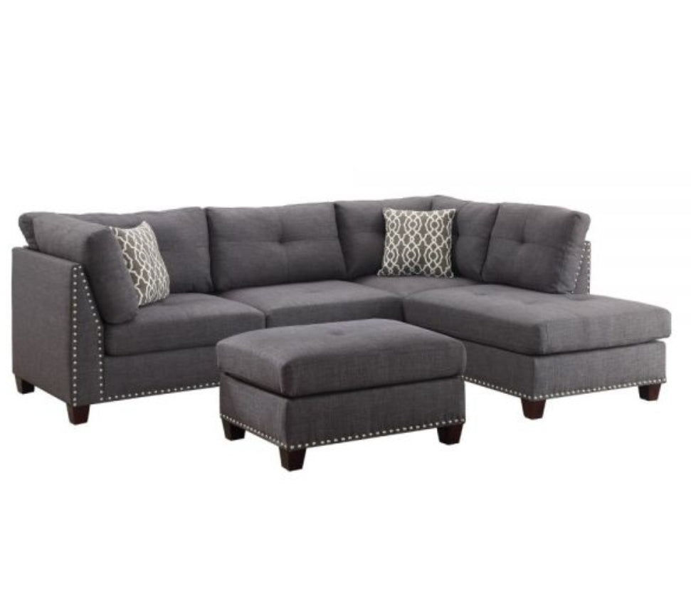 Laurissa Sectional Sofa
54385 With Ottoman Gray