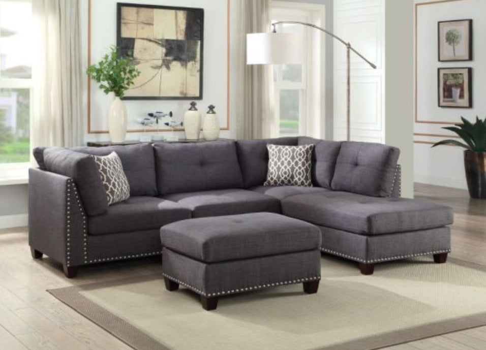 Laurissa Sectional Sofa
54385 With Ottoman Gray