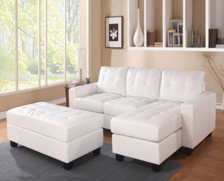 Lyssa Sectional Sofa
51210 White Reversible chaise/ With Ottoman