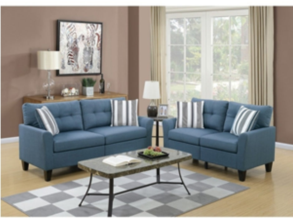 F6535
|2PCS SOFA SET BLUE