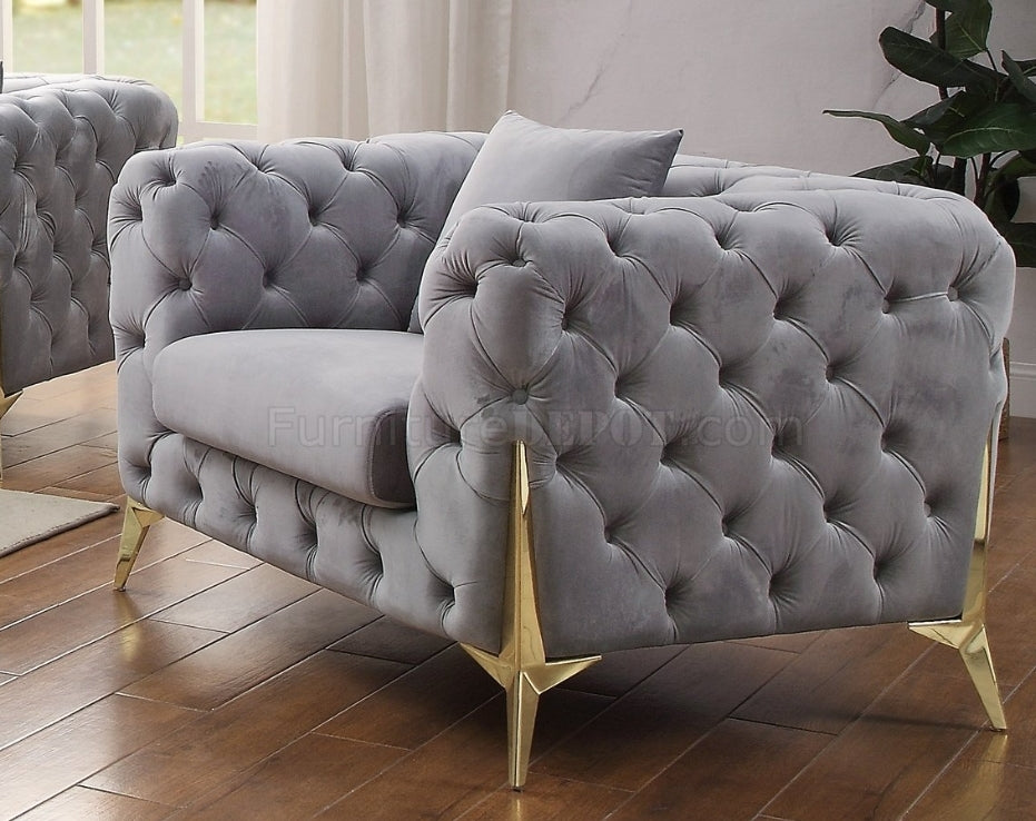 Jelanea Sofa 56115 in Gray Velvet