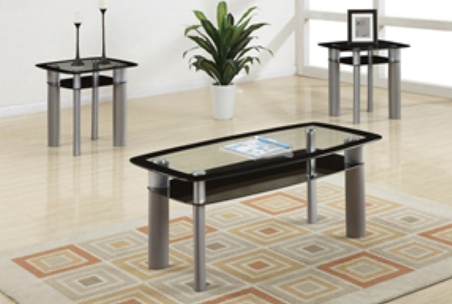F3091
3PCS COFFEE TABLE SET GLASS TOP BLACK