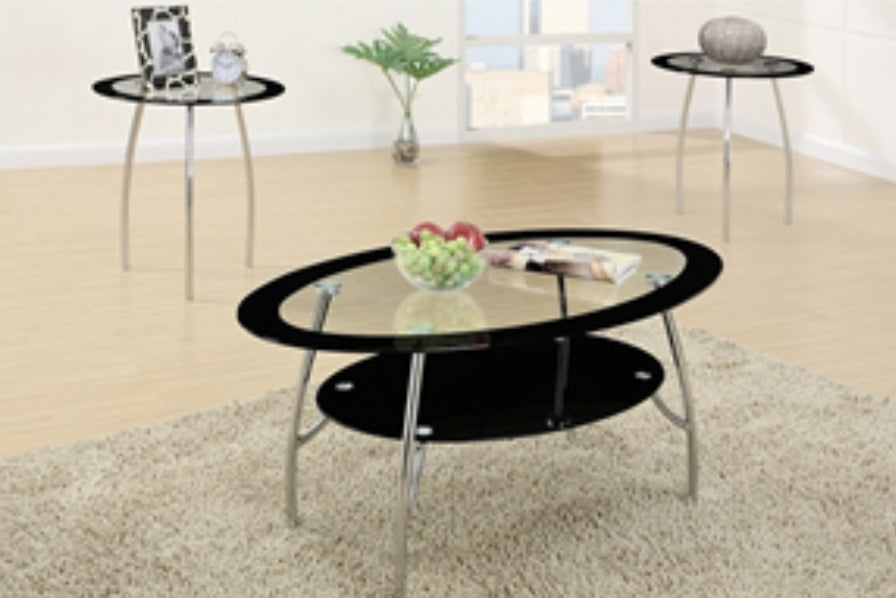 F3099
3PCS COFFEE TABLE SET GLASS TOP BLACK