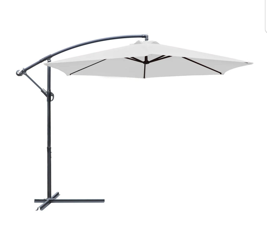 10-Foot Patio Offset Cantilever Umbrella Outdoor Market Hanging Umbrellas with Crank & Cross Base
Multi Colors Available