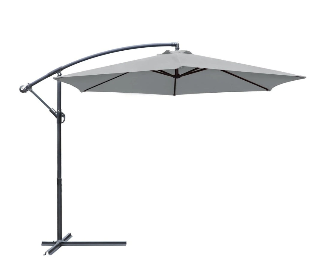 10-Foot Patio Offset Cantilever Umbrella Outdoor Market Hanging Umbrellas with Crank & Cross Base
Multi Colors Available