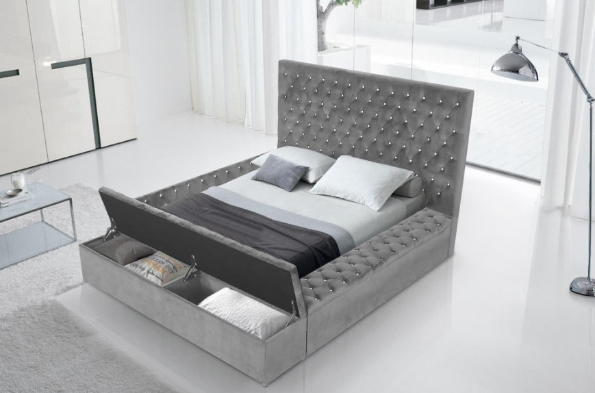 B120 Queen/ King Gray Velvet