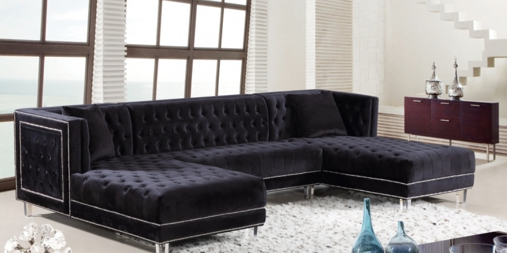 Velvet 3pc. Sectional
631Black