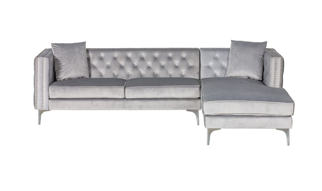 Melissa Gray Sectional Velvet Right/ Left