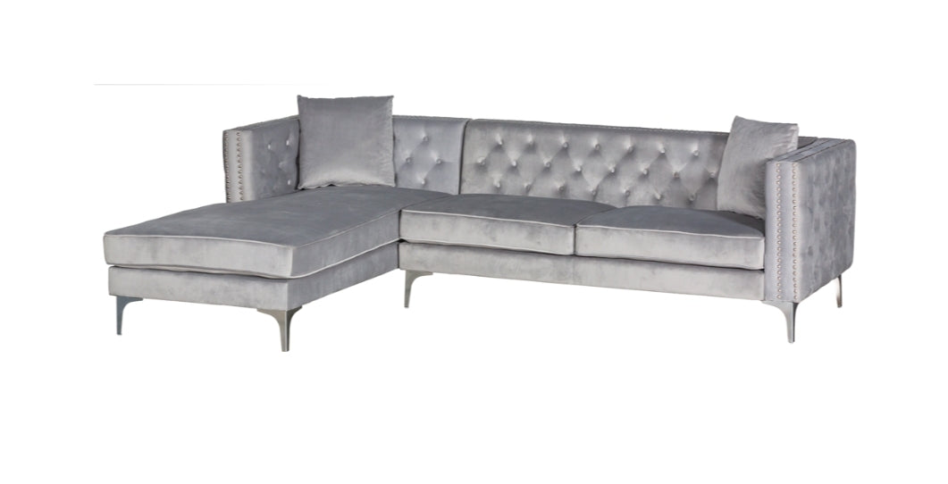 Melissa Gray Sectional Velvet Right/ Left