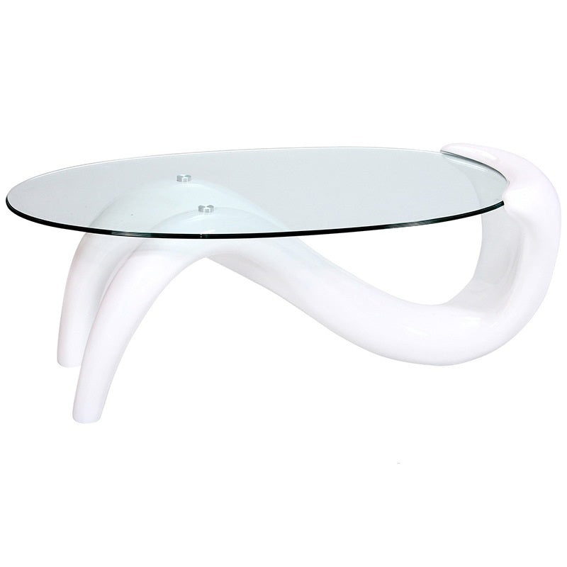 White Legs Curvy Coffee Table
