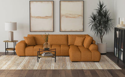 CAMACHO UPHOLSTERED CHAISE SECTIONAL SOFA ORANGE