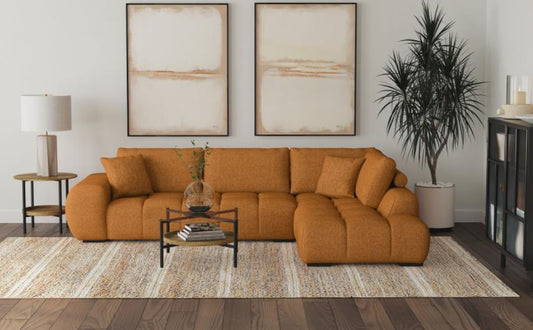 CAMACHO UPHOLSTERED CHAISE SECTIONAL SOFA ORANGE