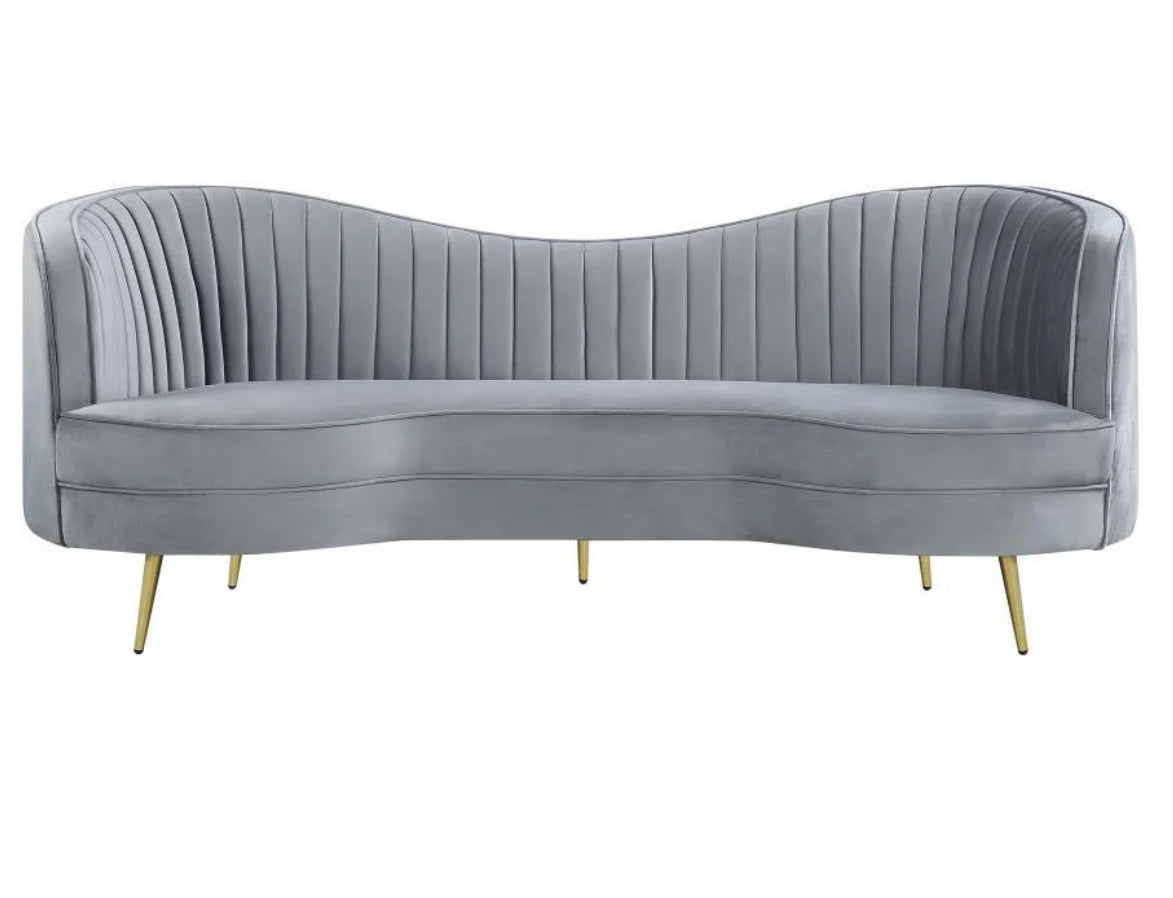 Sophia - Living Room Set - Dark Gray velvet