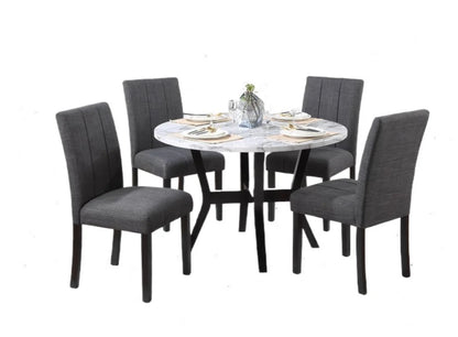 Kusa 5 Piece Dining Set with Stone Top