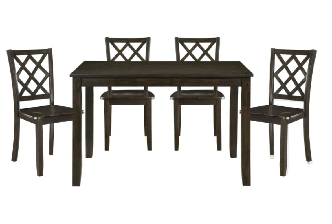 Astoria - 5 Piece Dining Room Set - Charcoal Finish over birch veneer