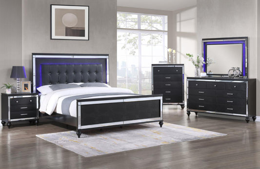 B517 - Emma Black Bedroom
W/ LED Queen/ King 4pc Set